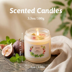 SAEUYVB crystal soy candles closeup showcases dried flowers and crystals for elegant decor.