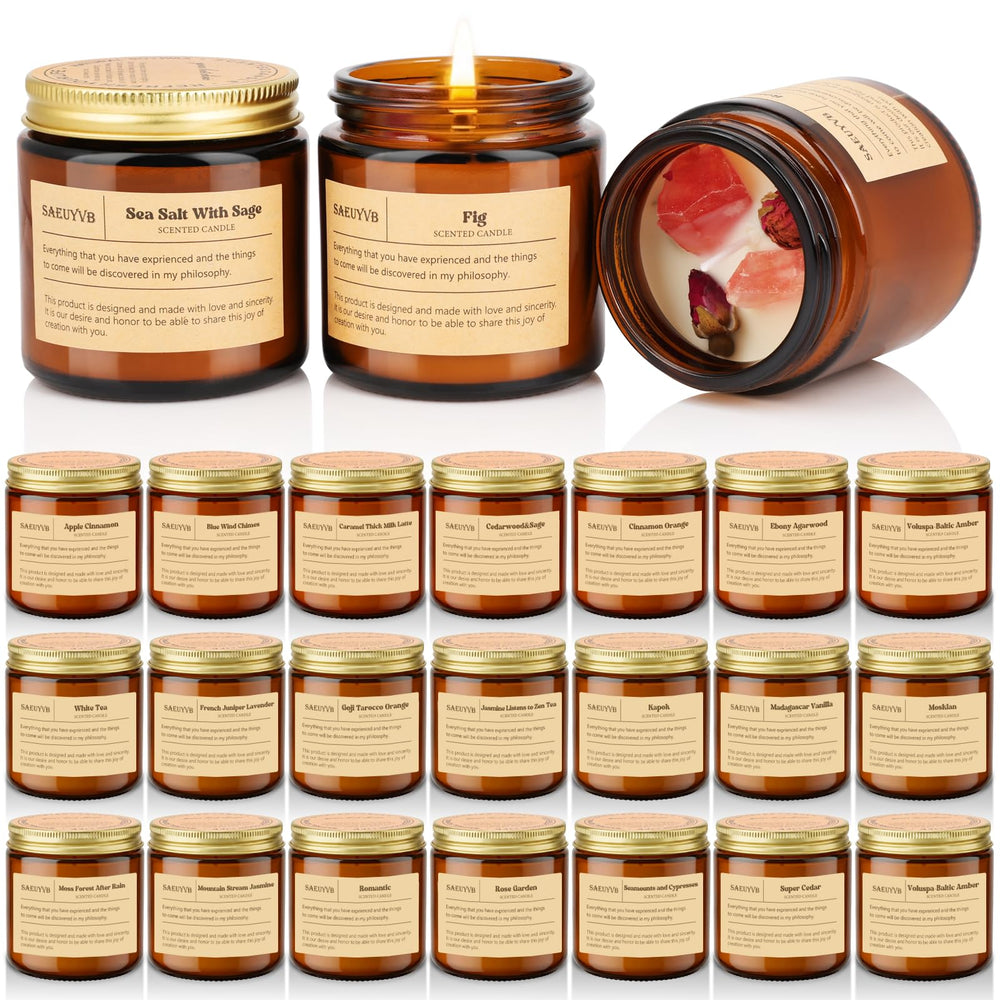 SAEUYVB 24-pack scented candles packaging, ideal for gifting and showcasing premium design.