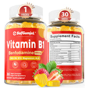 Safgumjel B1 benfotiamine gummies in a jar for daily energy support