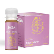 SAGA Spotlight bottle with guava flavor for focused energy on the go.