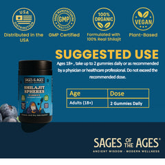 Sages Of The Ages Shilajit Gummies close-up showing nutrient-rich minerals.