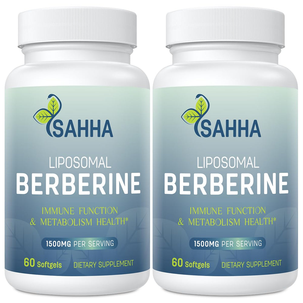 Sahha Liposomal Berberine 1500mg bottle front with high bioavailability emphasis