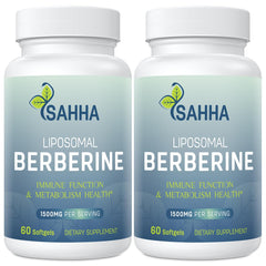 Sahha Liposomal Berberine 1500mg bottle front with high bioavailability emphasis