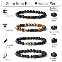 Sahoottie Lava Rock Bracelet 8mm featuring earthy texture and comfortable wear