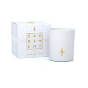 Saint X Ali Landry Sacrament Candle with cross detail enhances sacred decor and calm ambience