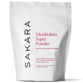 SAKARA Metabolism Super Powder bottle with chocolate flavor for daily energy balance.