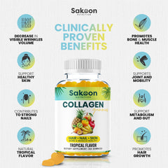 Sakoon Nutrition collagen gummies ready-to-chew, convenient for daily use.