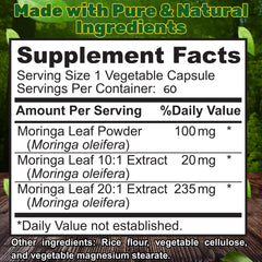 Saleemi Moringa Capsules with 20:1 seed extract for concentrated nourishment