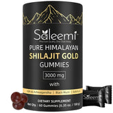 Saleemi Shilajit Gummies pack shot highlighting premium Himalayan formula for natural energy