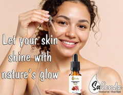 Salenda Pomegranate Seed Oil on the body for deep hydration and softness.