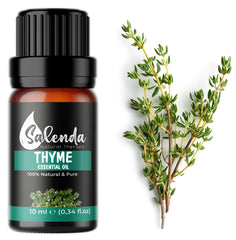 Salenda Thyme Essential Oil bottle pour for diffuser and aromatherapy.