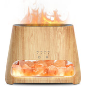 SALKING 2-in-1 diffuser and salt lamp in wooden grain creates warm ambience.
