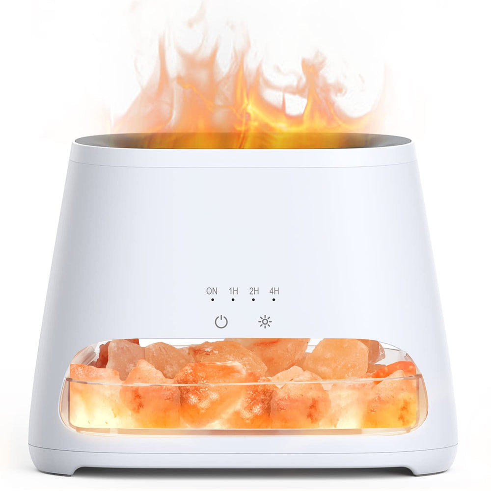 SALKING Himalayan salt lamp diffuser, front view, delivers gentle ambient lighting
