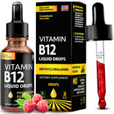 Salt Lake Supplements Vitamin B12 liquid drops in amber bottle for fast absorption.