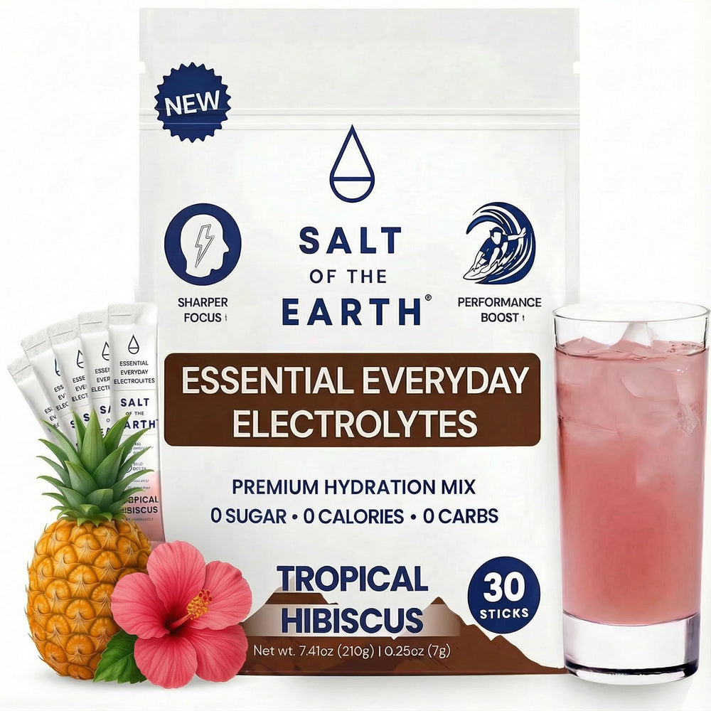 Salt of the Earth premium zero-sugar electrolyte packets featuring pink Himalayan salt for keto hydration