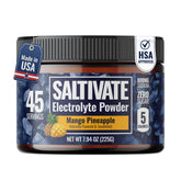 Saltivate high-sodium electrolytes pineapple mango bottle for portable hydration.