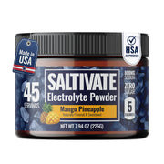 Saltivate high-sodium electrolytes pineapple mango bottle for portable hydration.