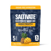 Saltivate Mango Pineapple Electrolyte Stick dissolving in water for on-the-go hydration