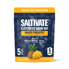 Saltivate Mango Pineapple Electrolyte Stick dissolving in water for on-the-go hydration