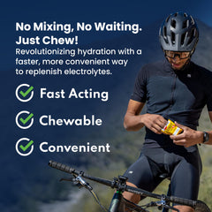 SaltStick FastChews bottle label on shelf for endurance fueling.