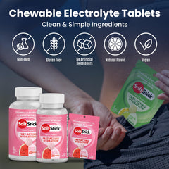 SaltStick FastChews during a run illustrating portable electrolyte support for runners.
