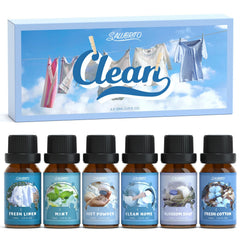 Salubrito Clean Fragrance Oils Set bottle pour for a fresh cotton aroma