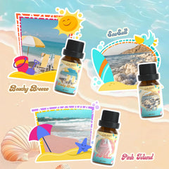 Salubrito Pink Island fragrance oil highlights floral notes for soothing aromatherapy sessions.