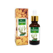 Salvia Calamus Oil in amber bottle with dropper for external use and skin balance.