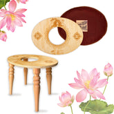 Sama Handcraft Devi steaming seat in gold wood for at-home self-care rituals
