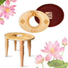 Sama Handcraft Devi steaming seat in gold wood for at-home self-care rituals