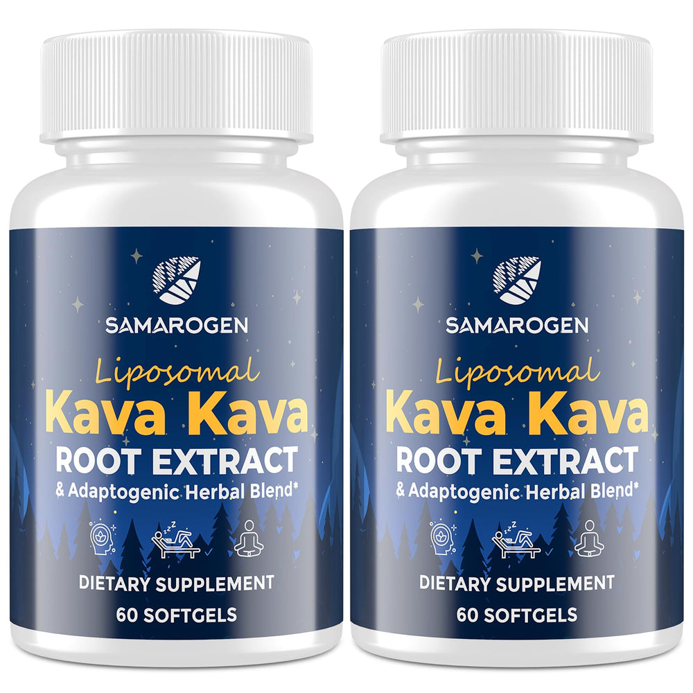 Samarogen kava kava capsules bottle promotes calm evenings and restful sleep
