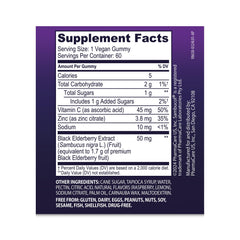 Sambucol Black Elderberry Gummies serving image suggests easy daily dose