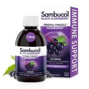 Sambucol bottle with a bold label for daily immune support.