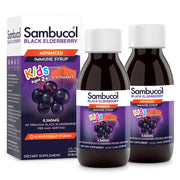 Sambucol Kids elderberry syrup bottle for daily immune support