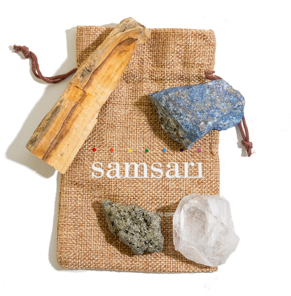 SAMSARI Abundance XL Pyrite crystal for prosperity rituals and focus
