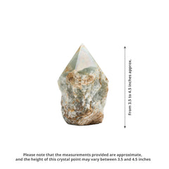 SAMSARI blue onyx crystal point 2 supports grounding energy during yoga.