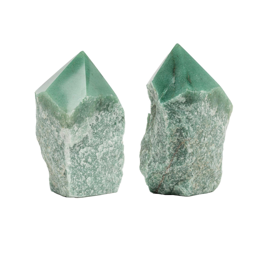 SAMSARI green quartz points pair for meditation and balance