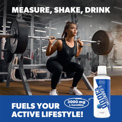Close-up of SAN L-Carnitine 3000 liquid highlights vivid Blue Raspberry taste