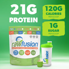 SAN Rawfusion Vanilla Bean shake in glass highlights smooth, creamy texture after blending