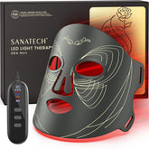 SanaTech LED Mask front view in Onyx Black showing versatile light modes