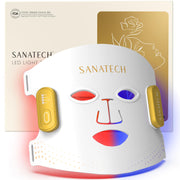 SanaTech red light mask front view in pearl white for at-home sessions