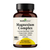 Sandhuherbals Complete Magnesium bottle front shows easy-to-swallow capsules for daily support.