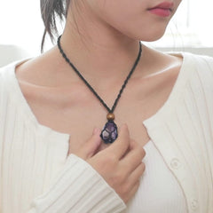 SANSWL seven chakra necklace third-eye amethyst pendant enhances intuition and calm.