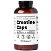 Santa Cruz Paleo Creatine Capsules bottle showcasing 2.5g serving for strength and power
