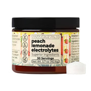 Santa Cruz Paleo electrolyte Peach Lemonade bottle showing refreshing hydration benefits