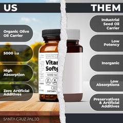 Santa Cruz Paleo Vitamin D3 with olive oil carrier supports absorption.