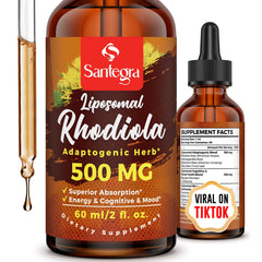 Santegra rhodiola liposomal bottle highlights high absorption