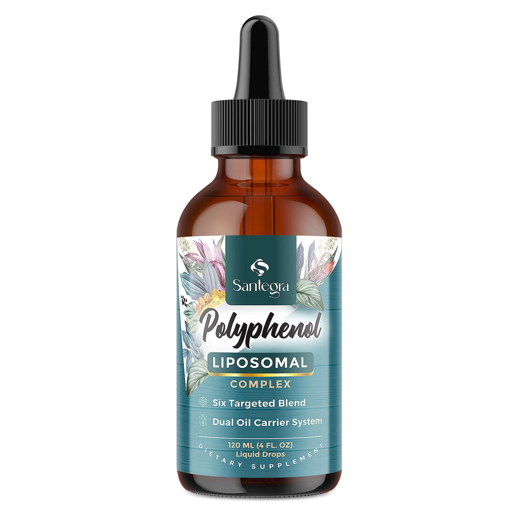 Santegra Polyphenols liposomal bottle with enhanced antioxidant support for daily use.