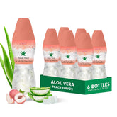 Sappe Aloe peach bottle with chunky pulp highlighting hydration and texture