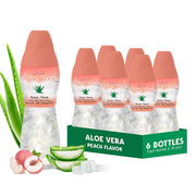 Sappe Aloe peach bottle with chunky pulp highlighting hydration and texture